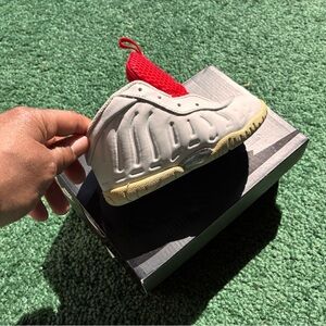 Nike Little Foamposite One  White Blue and Red Sneakers